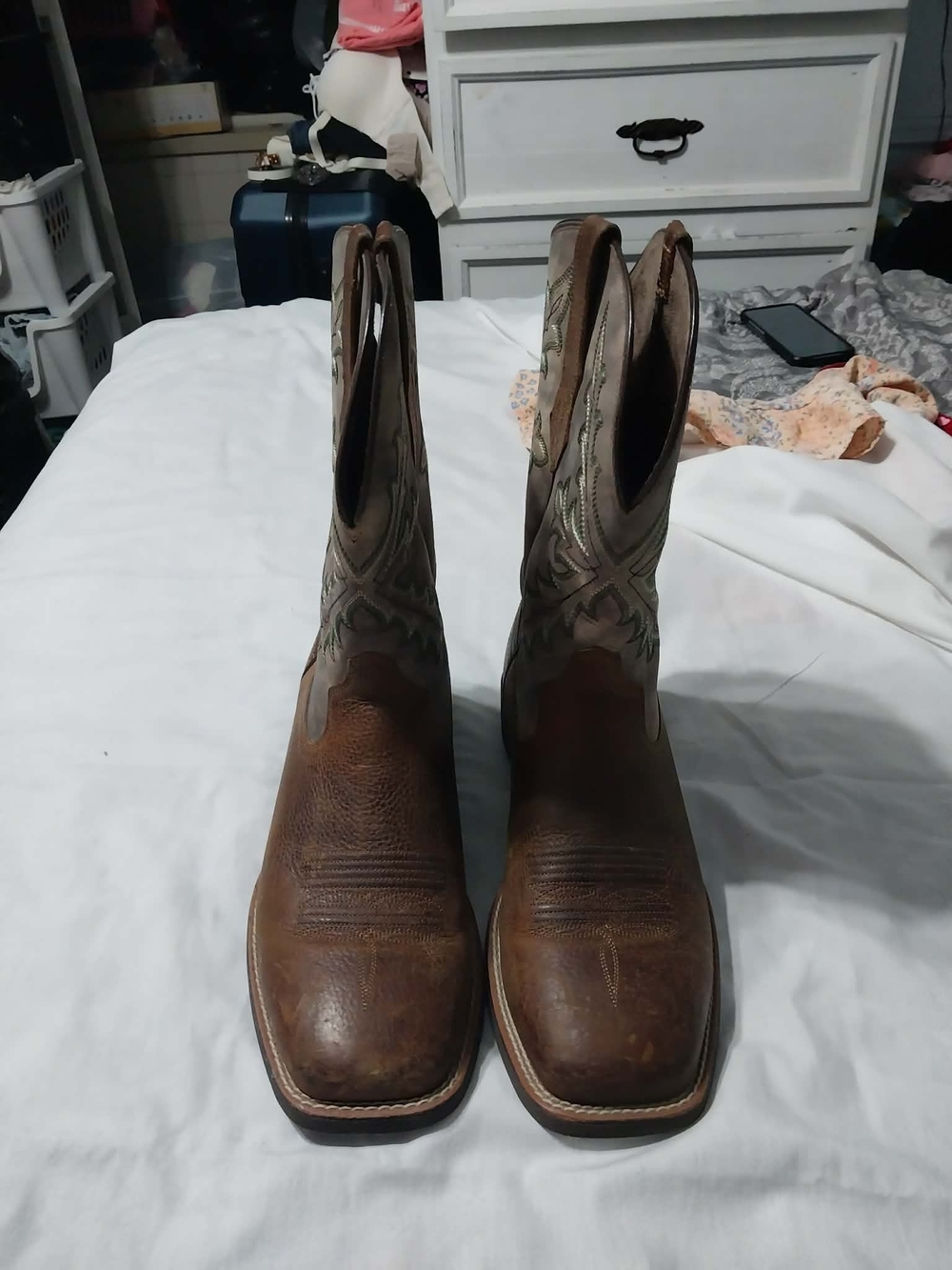 Ariat Brown Men's Western Cowboy Boots with Embroidered Shaft